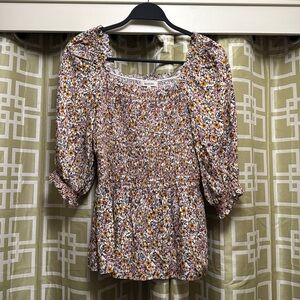 Max Studio, floral blouse, sz M